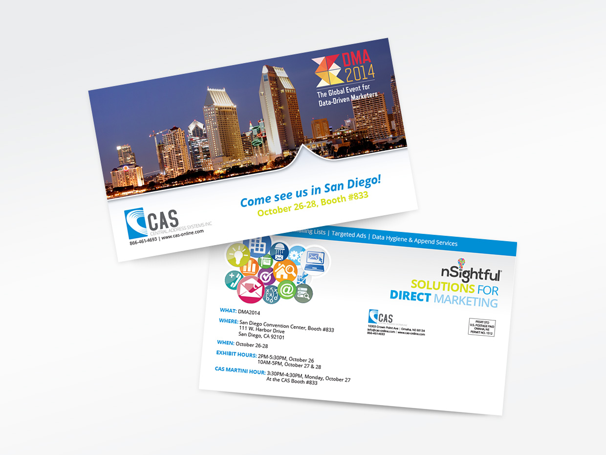 CAS Inc nSightful DMA trade show postcard