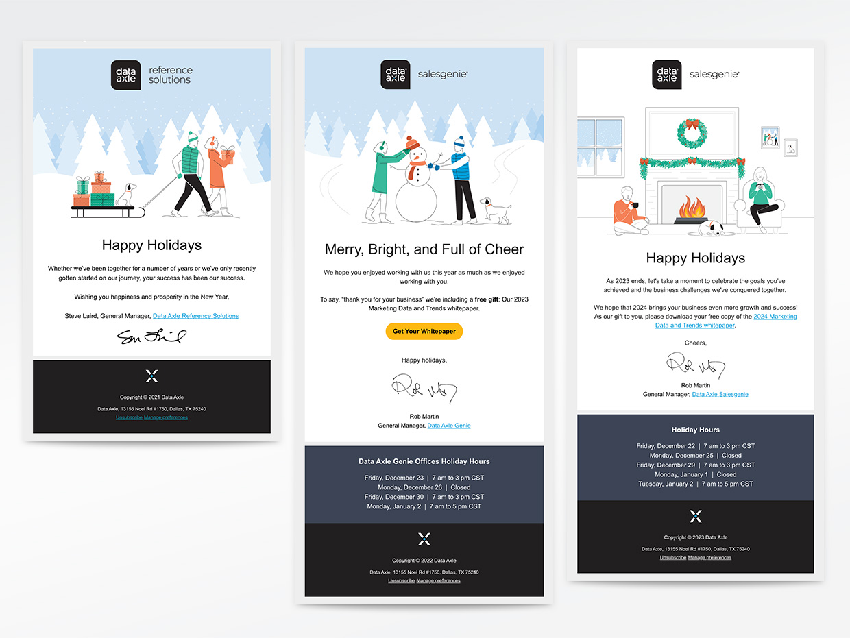 Data Axle holiday emails