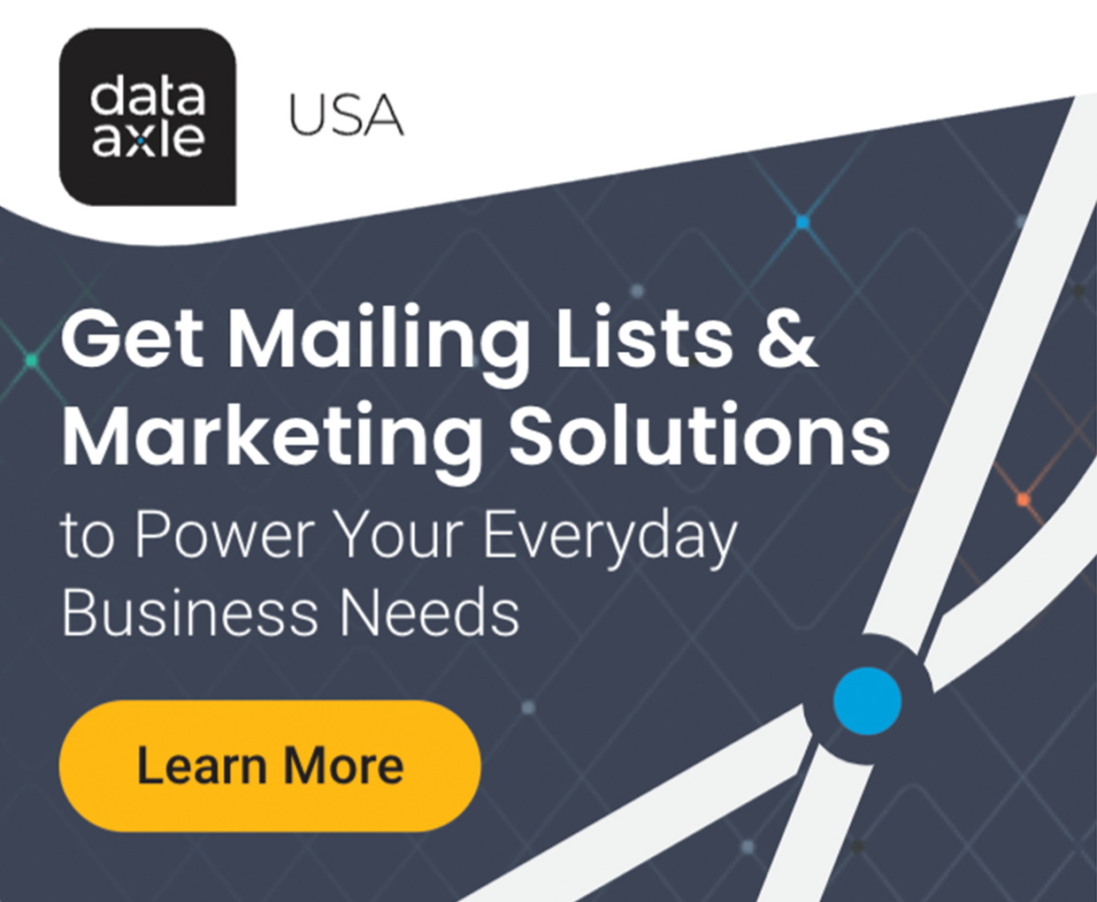 Data Axle USA retargeting banner ad