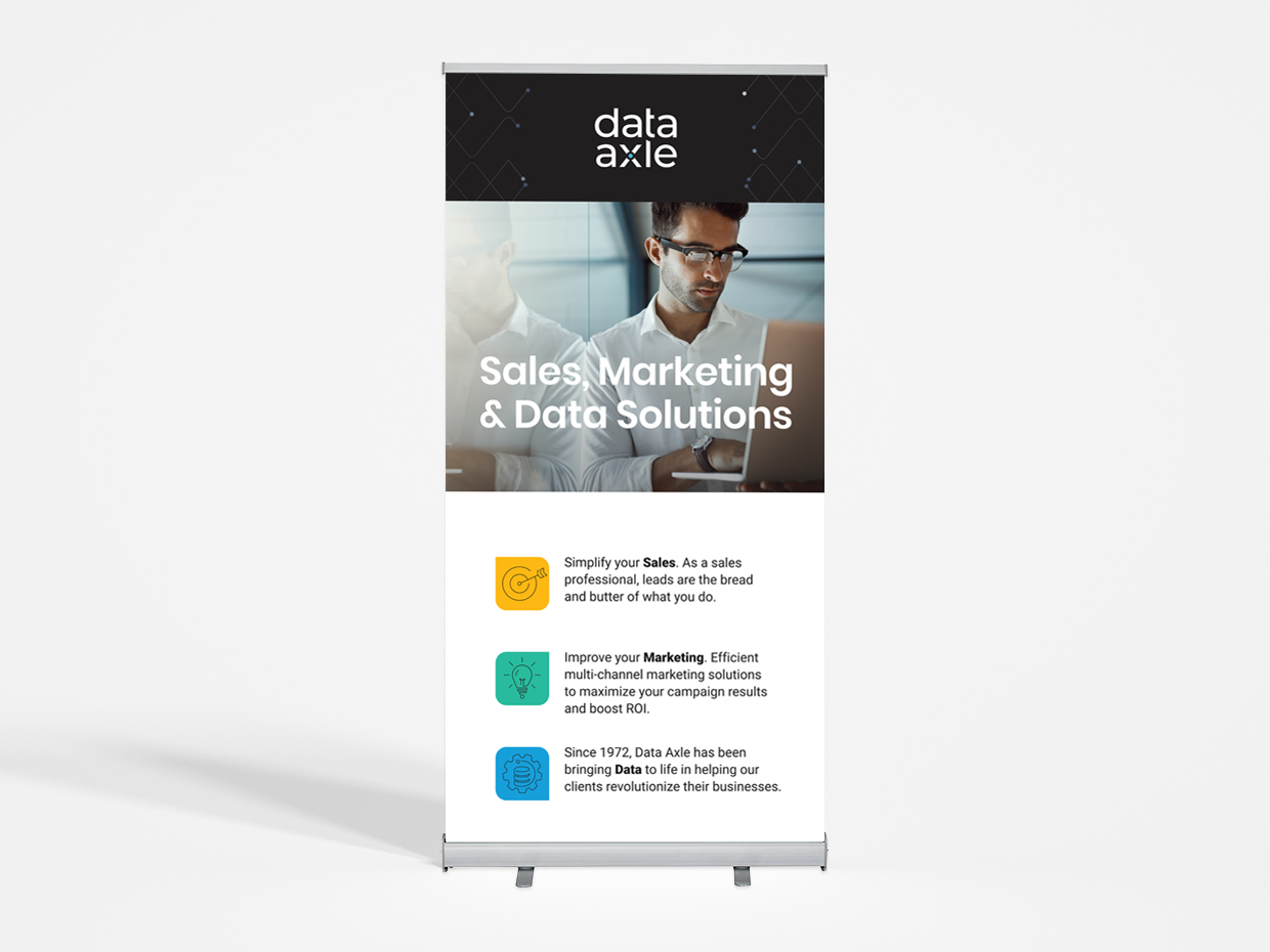 Data Axle trade show banner