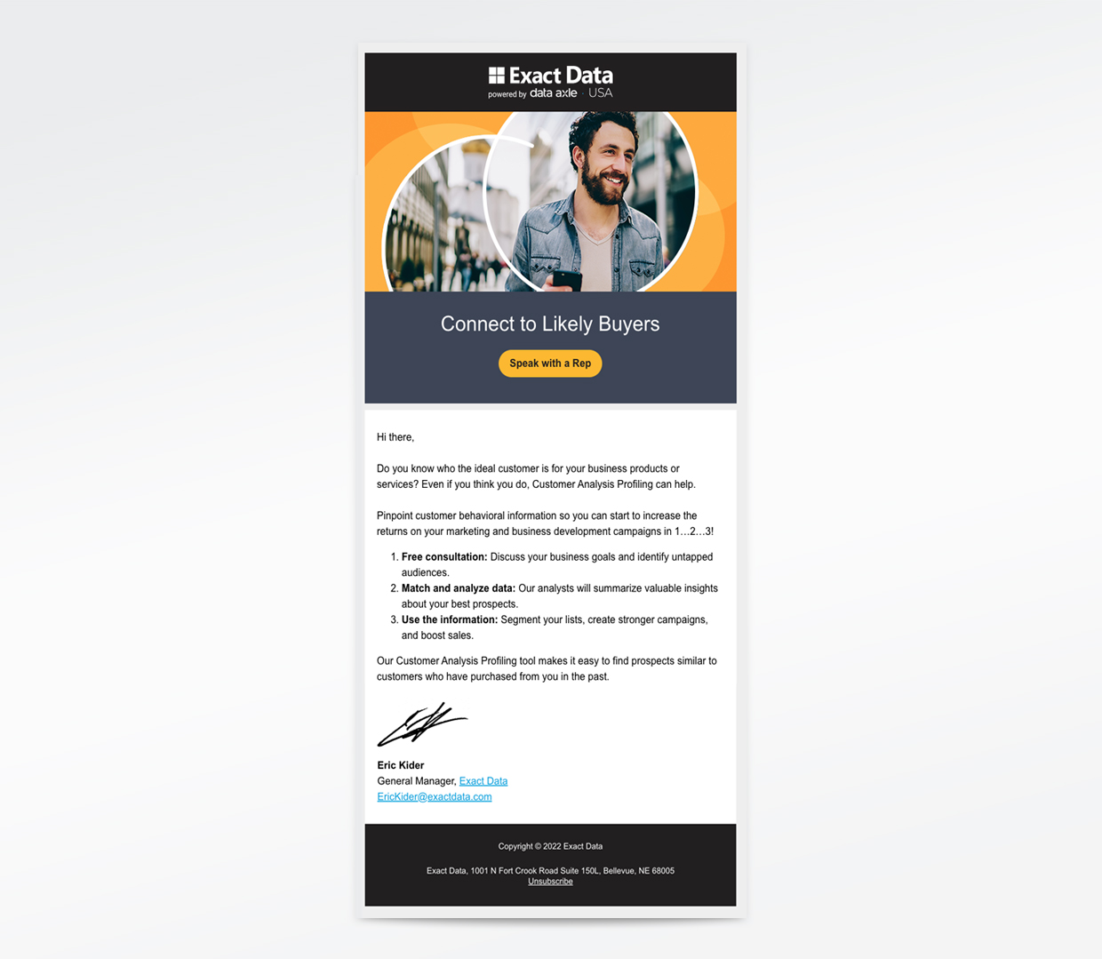 Exact Data customer analysis profiling email